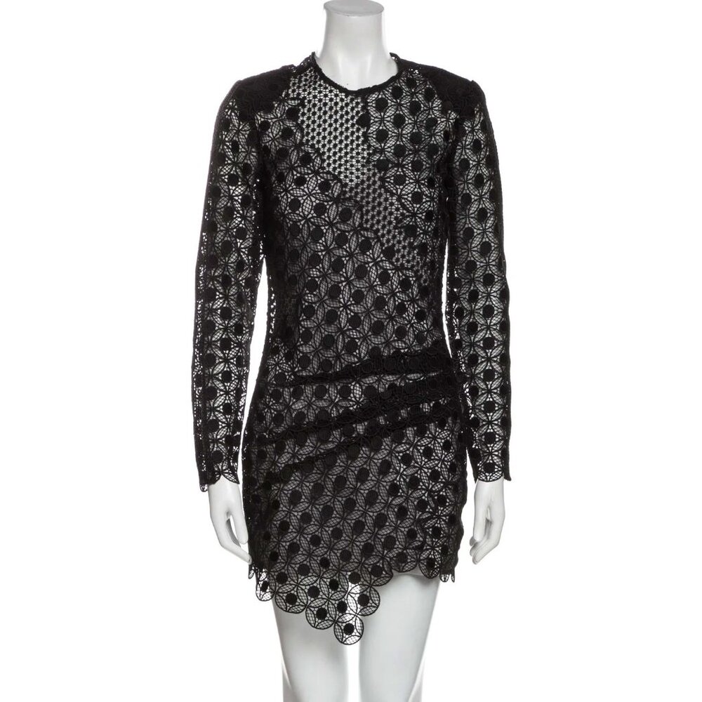 Self-Portrait Lace Pattern Mini Dress